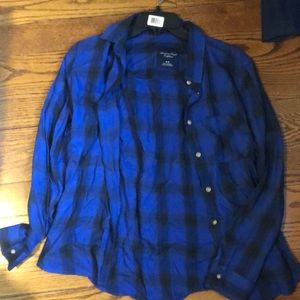 blue and black plaid flannel